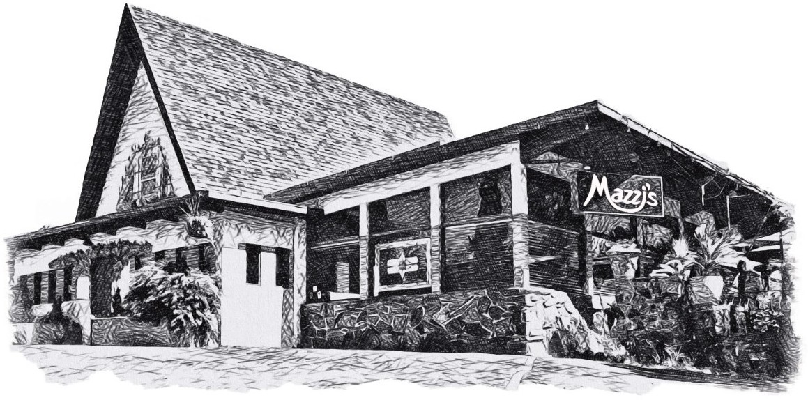 Line drawing of Mazzi’s Italian Restaurant in Eugene, OR
